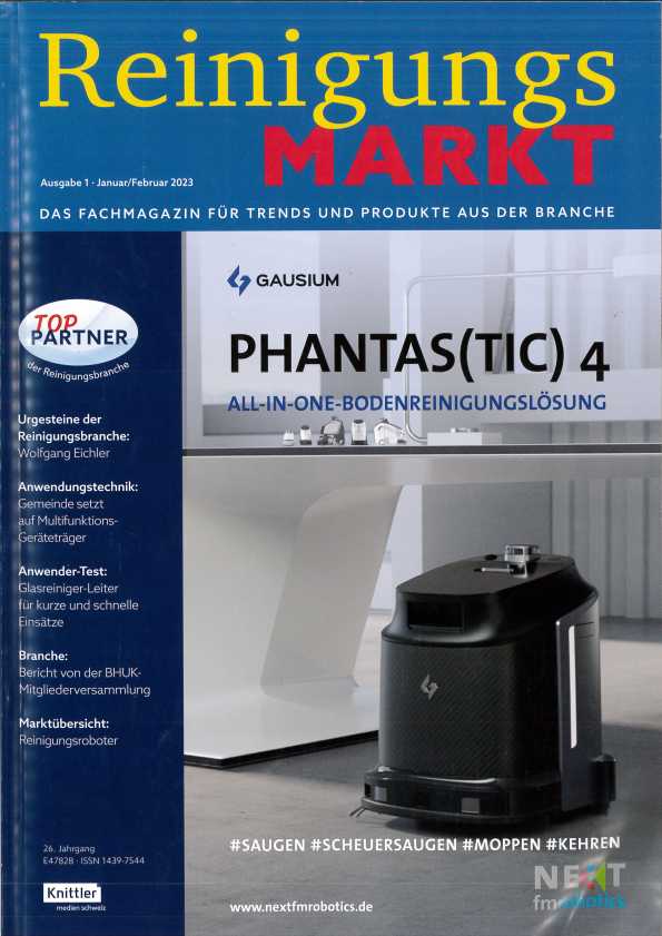 Economic cleaning with the solarROBOT pro in the article of the trade magazine Reinigungsmarkt