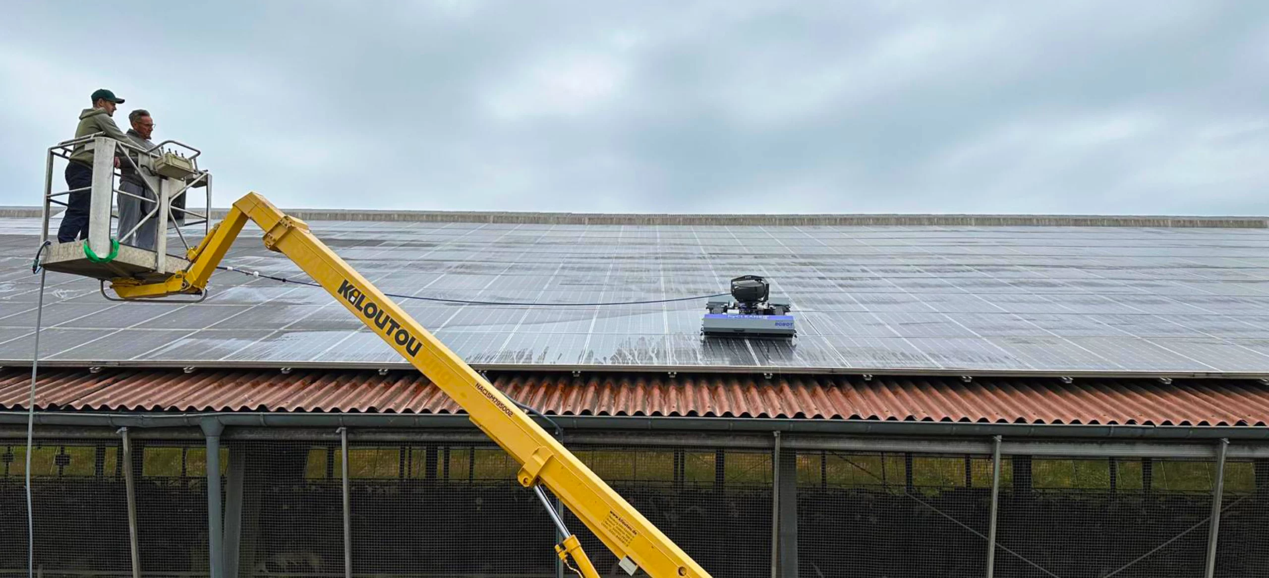 Photovoltaic cleaning with PV cleaning robot and work platform