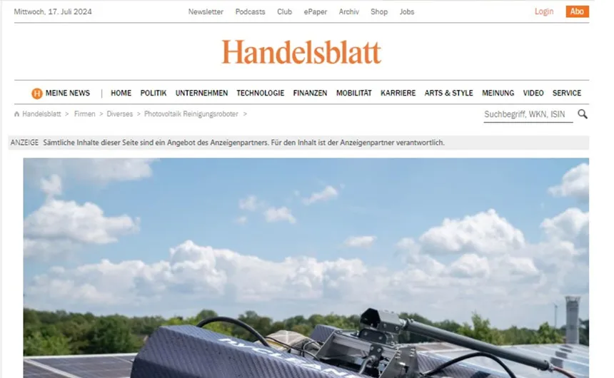 Cases Studies: Photovoltaik Reinigungsgeräte