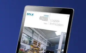 Mockup iPad met vakartikelen uit "DVZ"