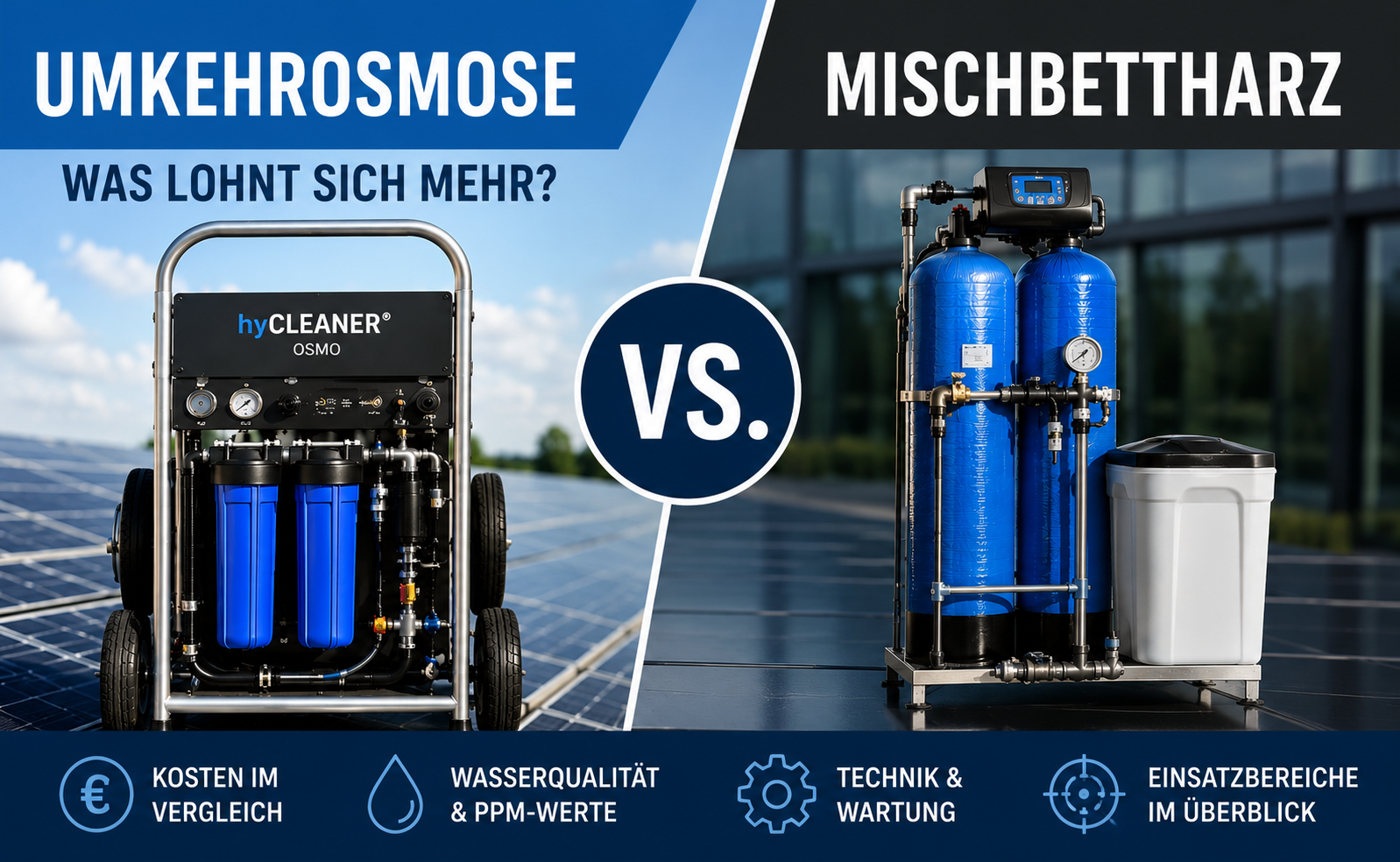 Umkehrosmose vs. Mischbettharz